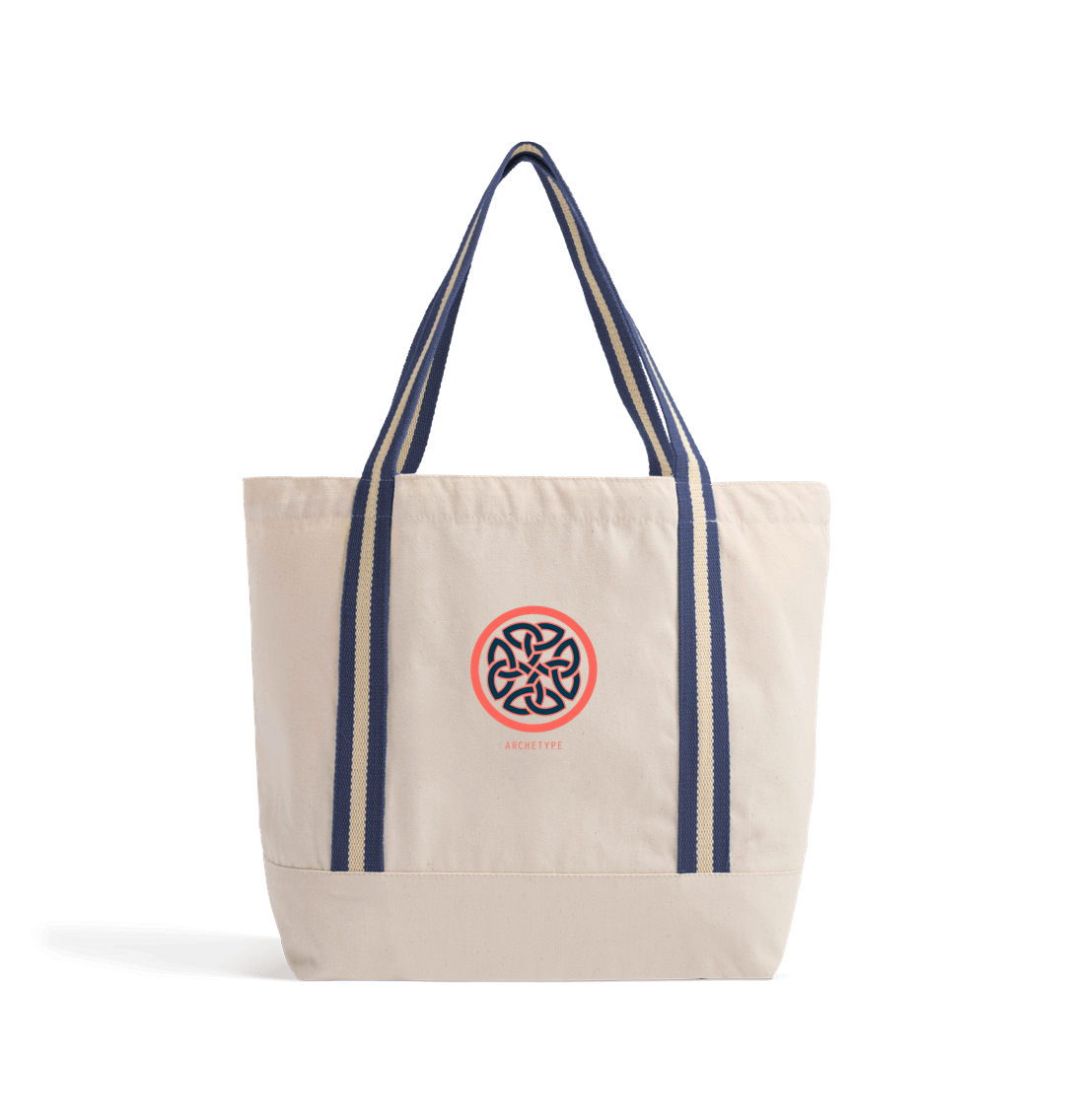 Natural/French Navy The Romantic Archetype Beach Tote