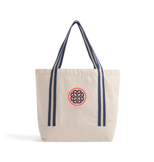 Natural/French Navy The Romantic Archetype Beach Tote