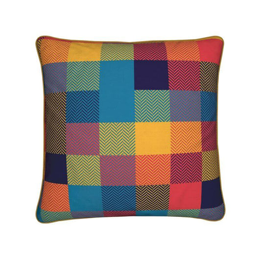 Creative tweed colour block scatter cushion