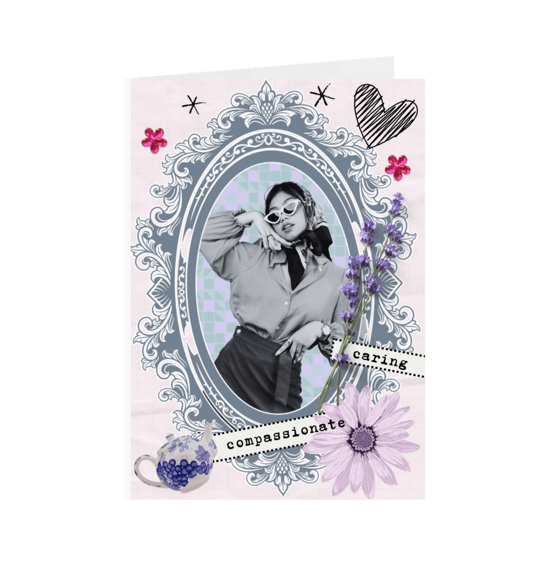 White Printed Greetings Cards Front