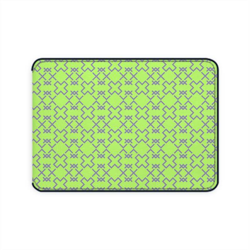 Fair Isle inspired neon yellow leather credit card holder