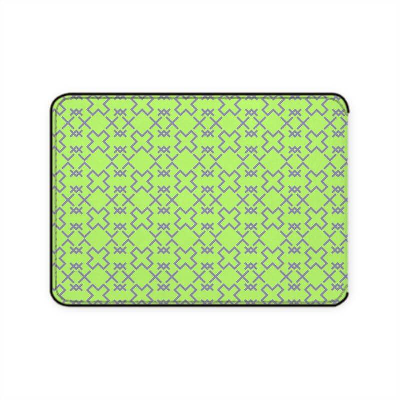 Fair Isle inspired neon yellow leather credit card holder
