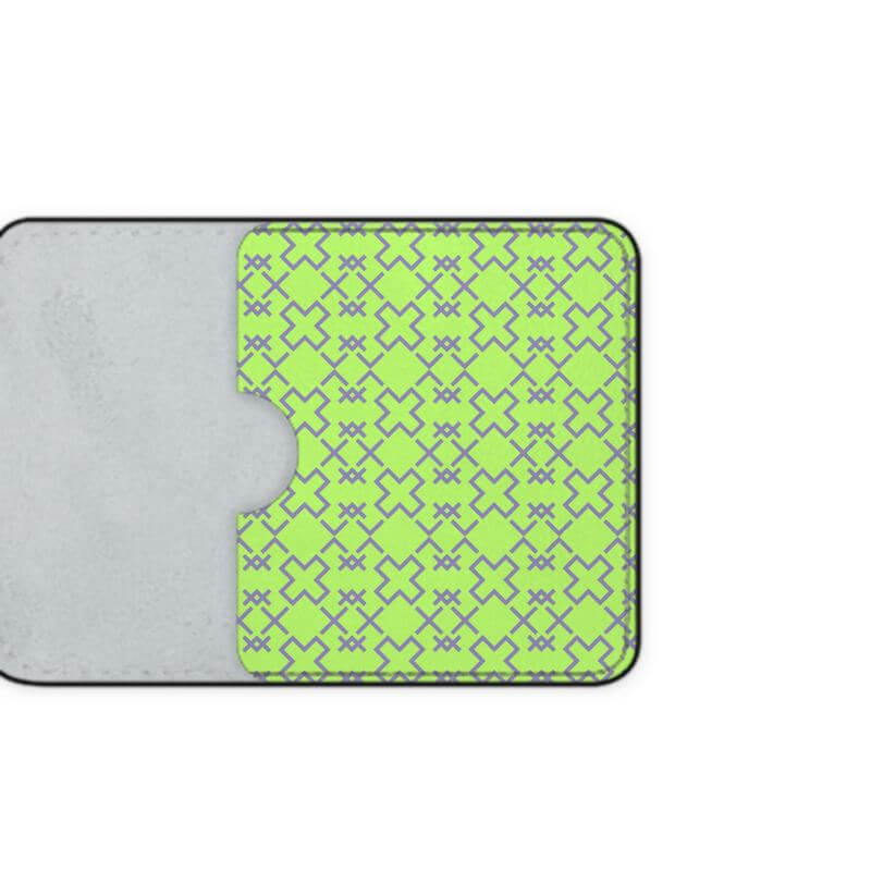 Fair Isle inspired neone yellow leather credit card holder