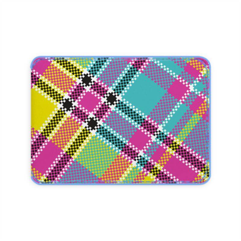 Female tartan luxury leather credit card holder