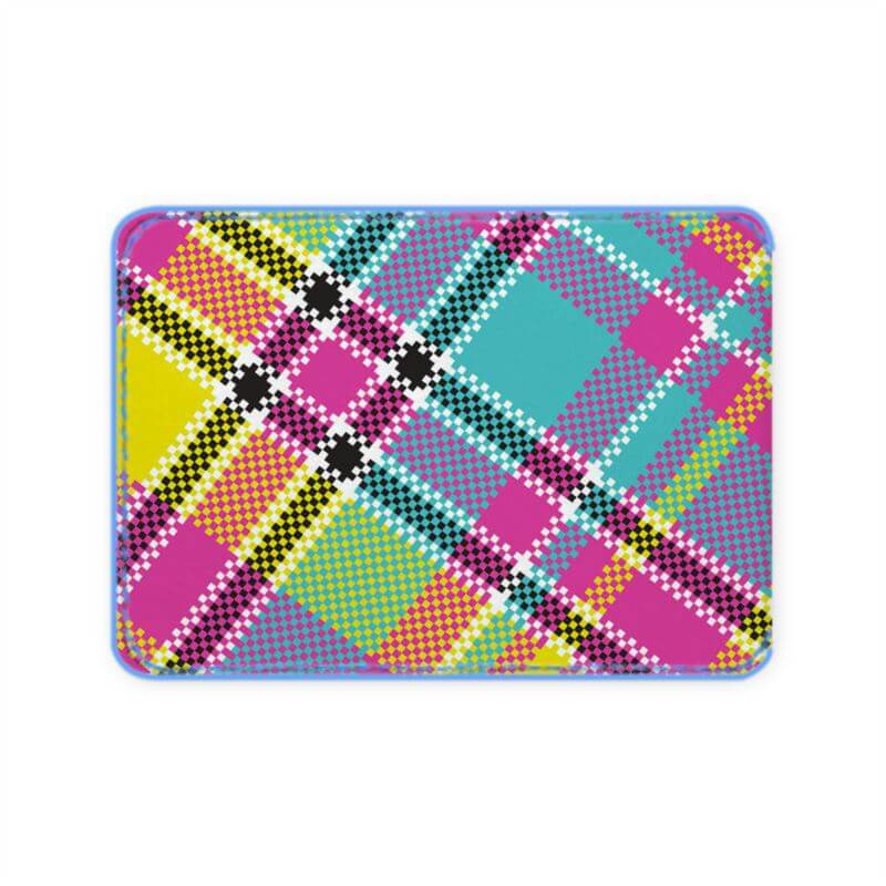 Female tartan luxury leather credit card holder