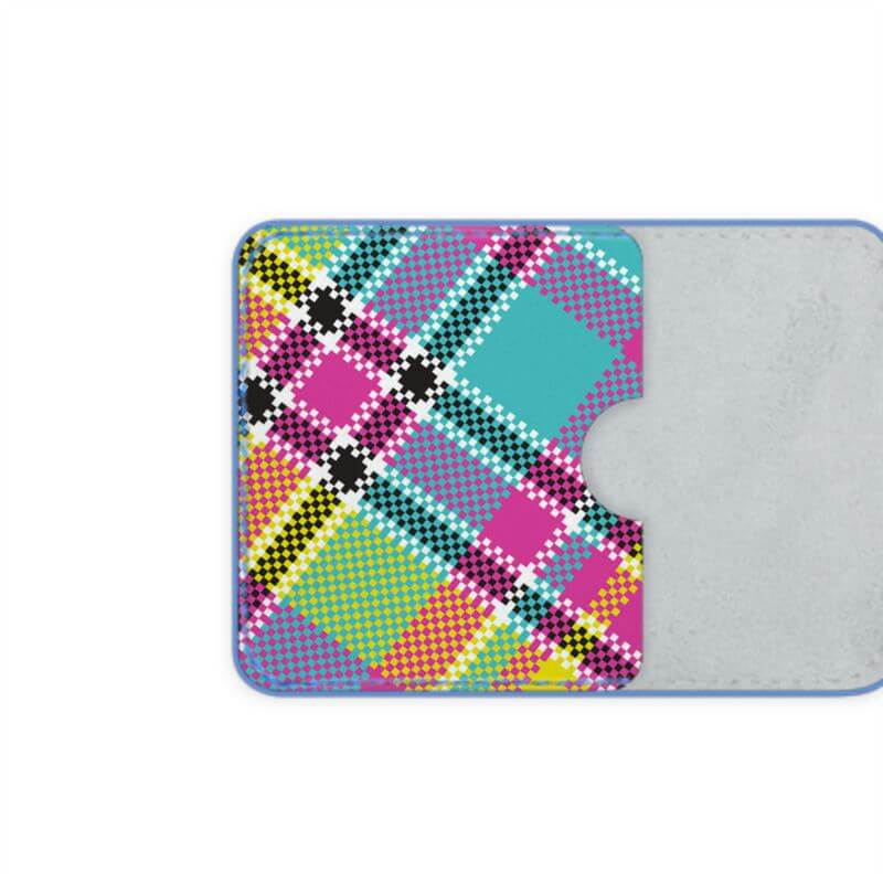 Female tartan luxury leather credit card holder