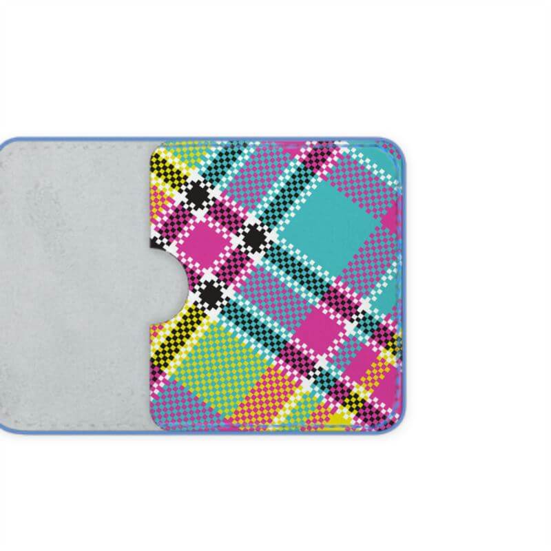 Female tartan luxury leather credit card holder