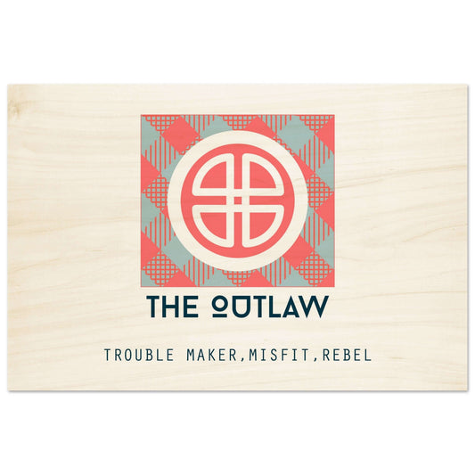 Small wooden art piece with outlaw design
