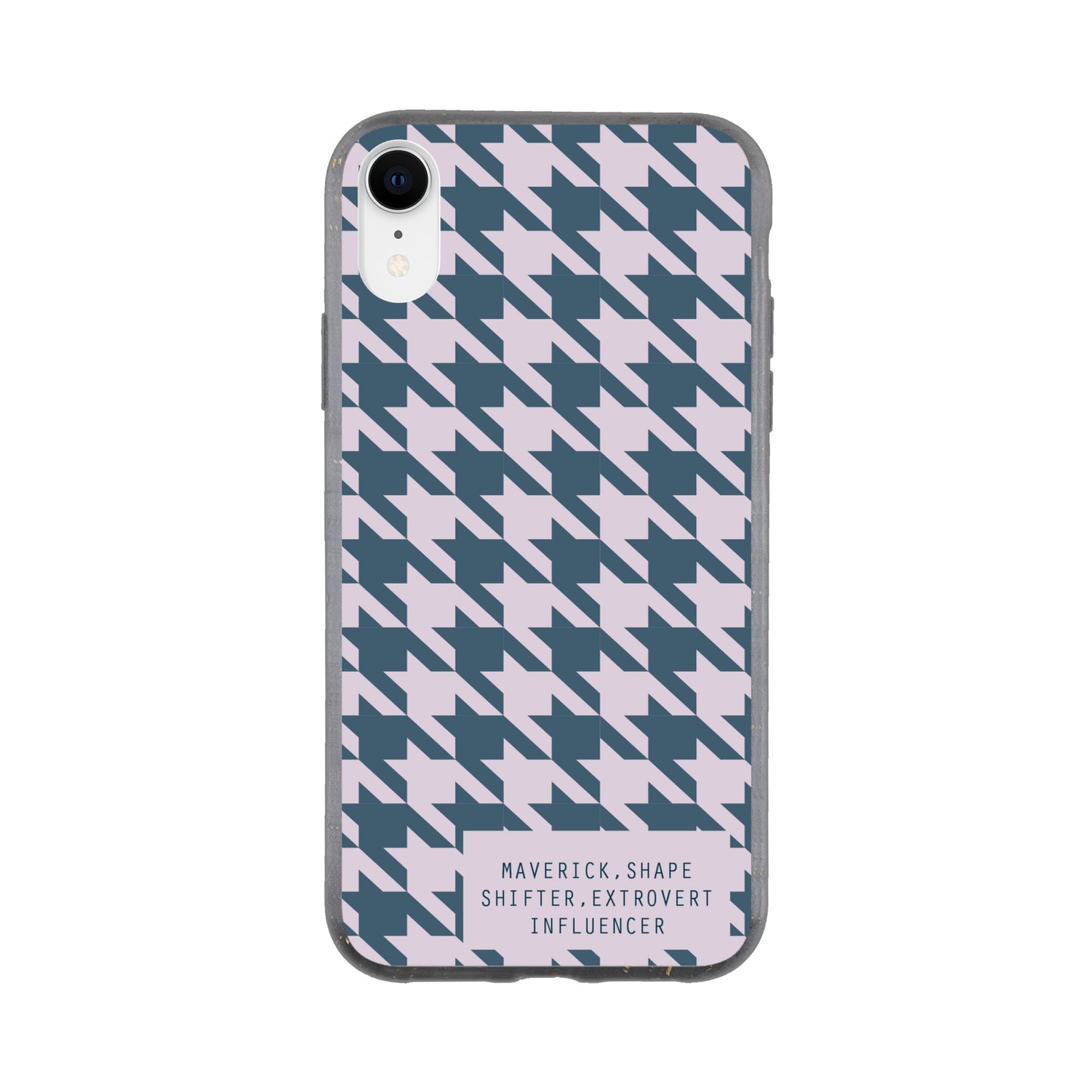 Biodegradable phone case with houndstooth print