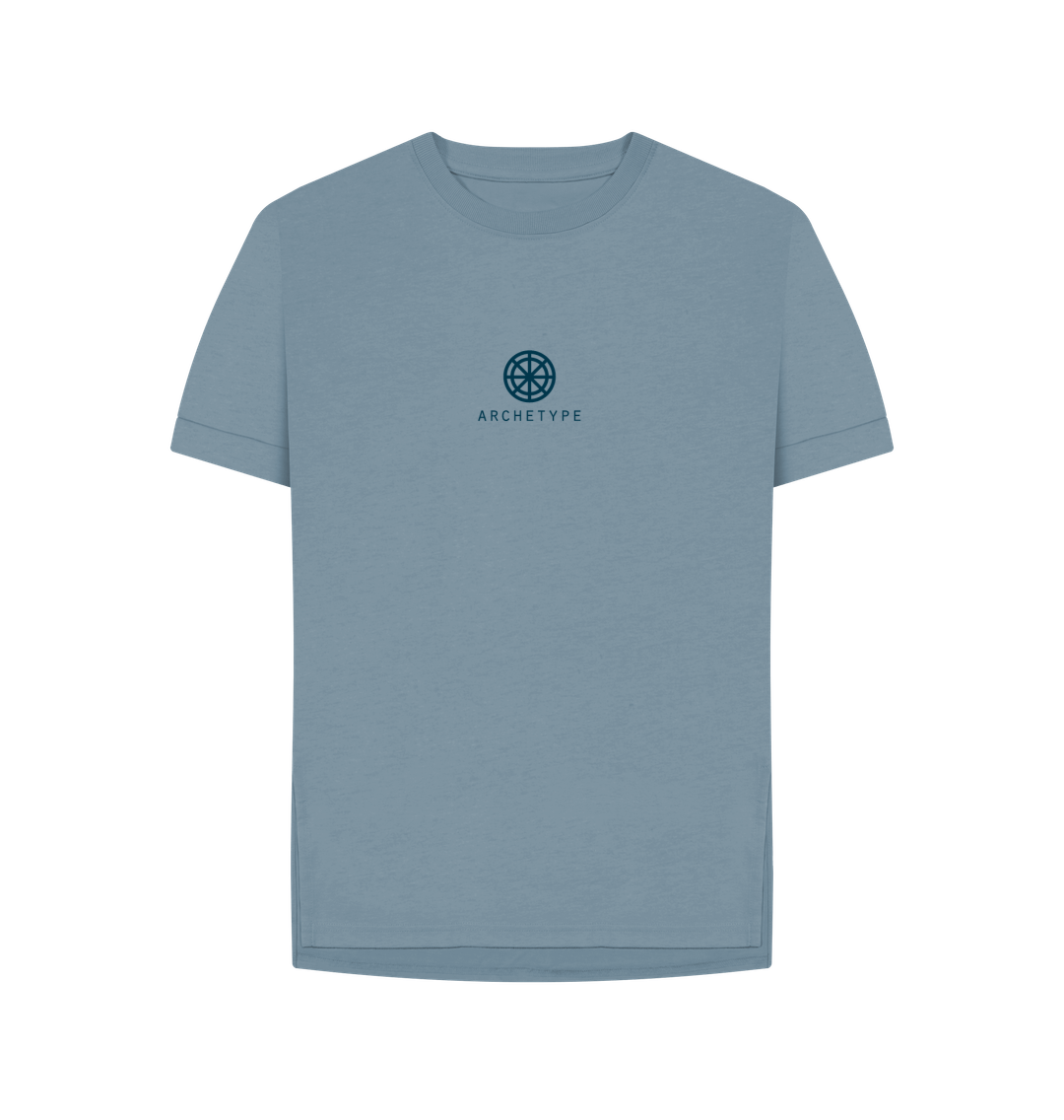 Stone Blue Taranis Wheel Relaxed Fit Cotton T-shirt