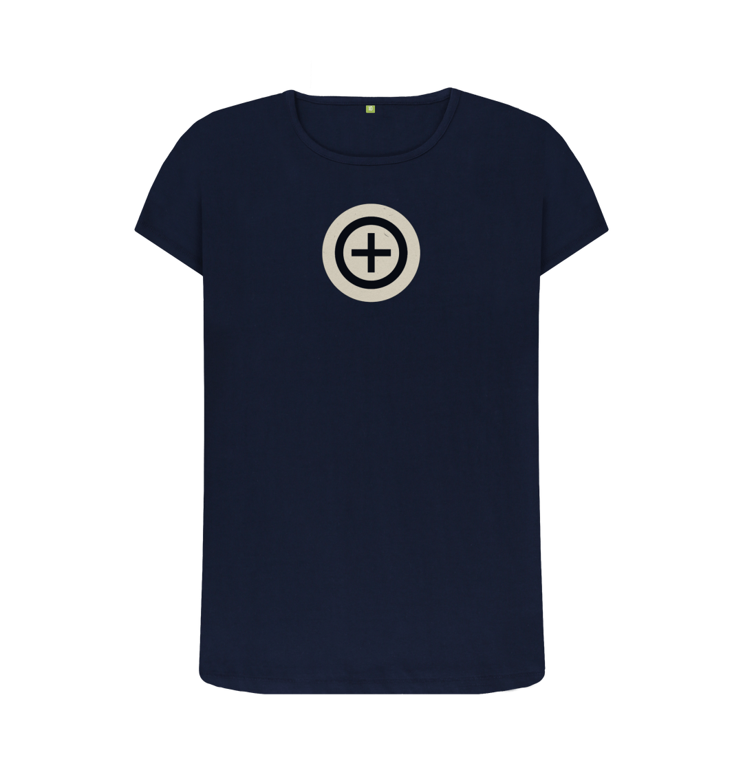 Navy Blue Celtic Ailm Cotton T-shirt