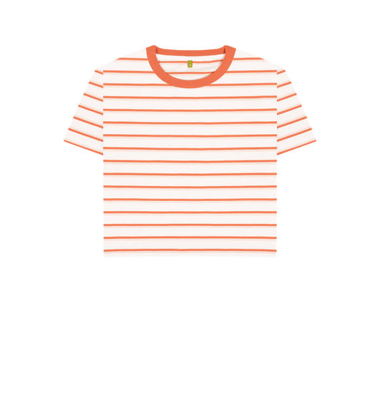 Coral Stripes Striped everyday organic cotton t-shirt