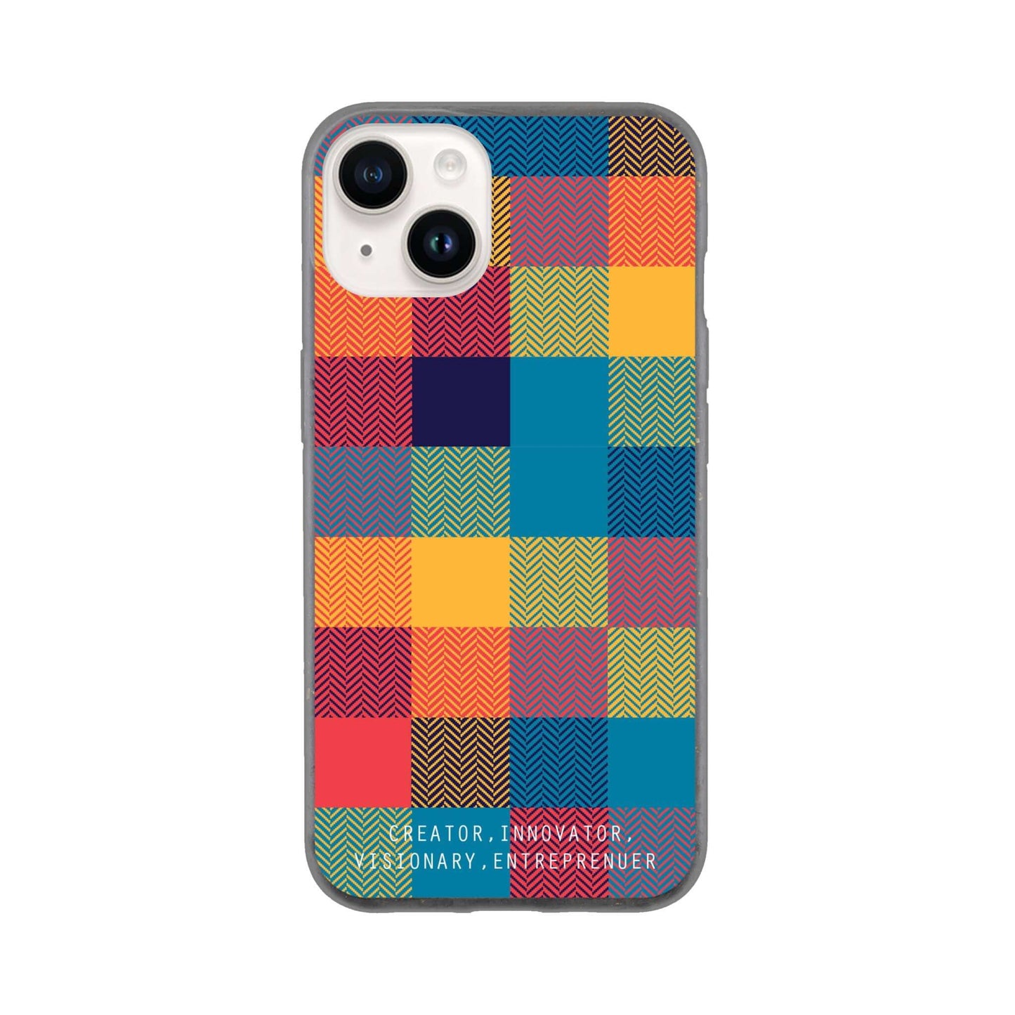 Tweed Chequered Print Bio Case - Archetype Accessories