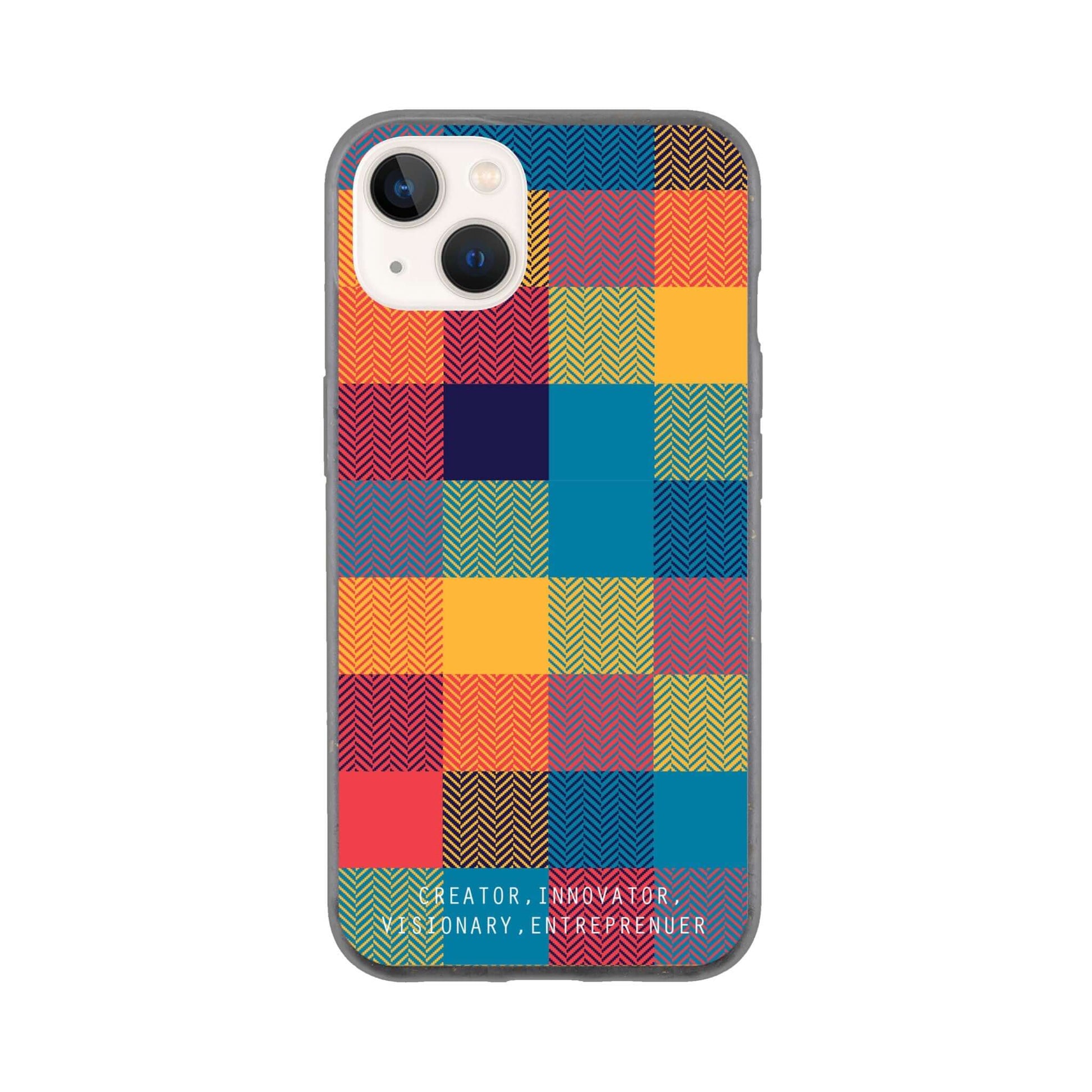 Tweed Chequered Print Bio Case - Archetype Accessories