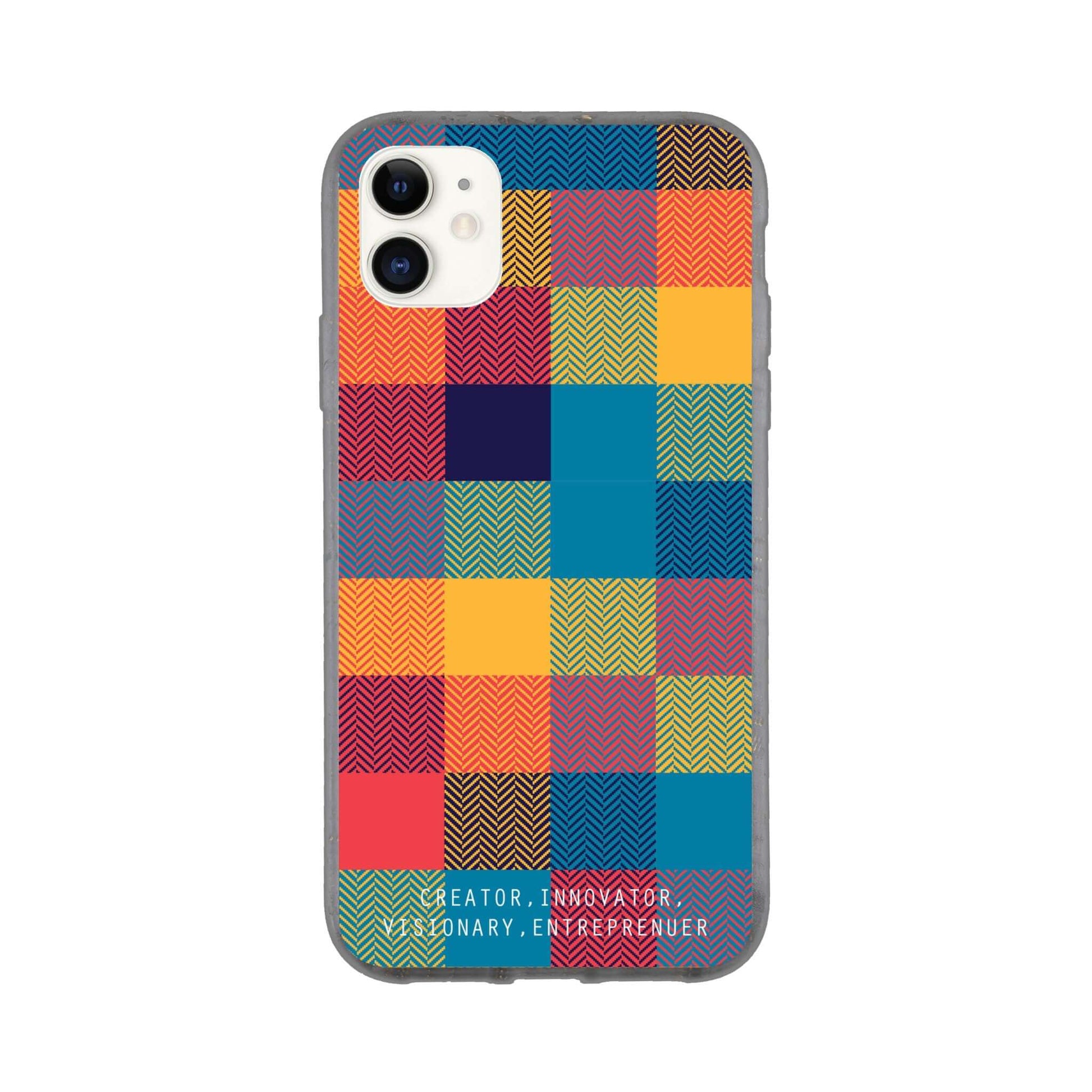 Tweed Chequered Print Bio Case - Archetype Accessories