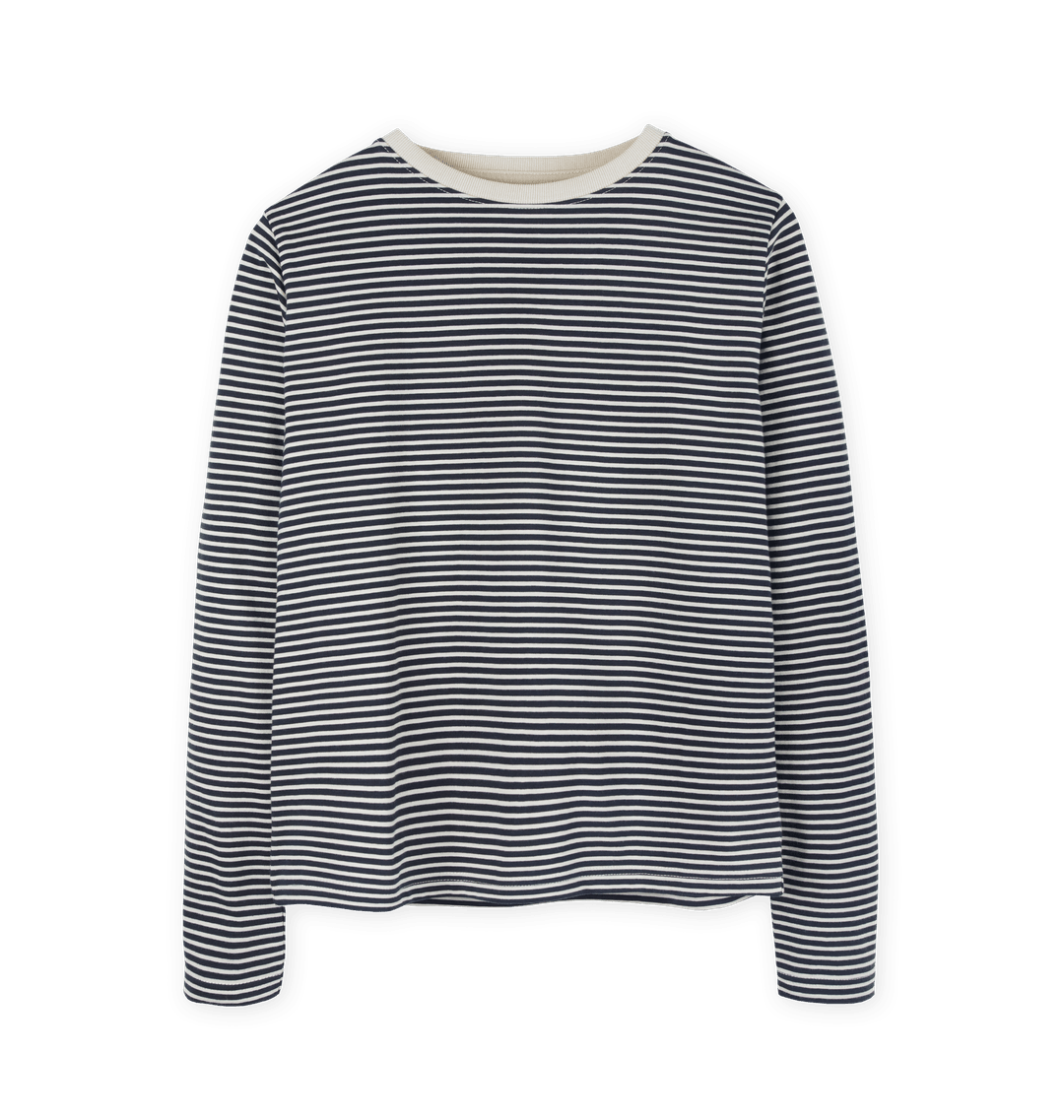 Oat & Navy Stripe Women\u2019s Navy Striped Organic Cotton T shirt